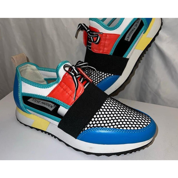 GUC Steve Madden Arctic Fashion Sneaker Colorblock Cutout Colorful Walking Shoes - Picture 4 of 16
